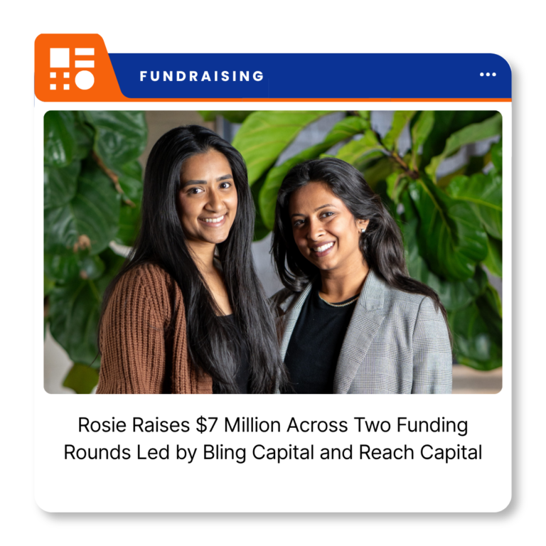 Rosie company logo representing the Seattle-based childcare and household support startup that raised $7 million across two financing rounds.