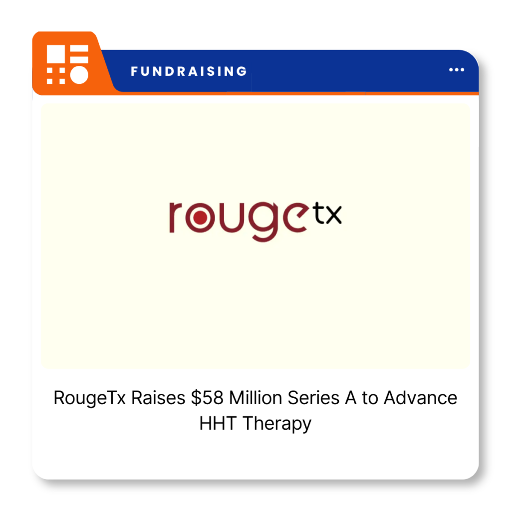 RougeTx biotechnology company branding representing its work on therapies for vascular diseases and hereditary hemorrhagic telangiectasia.
