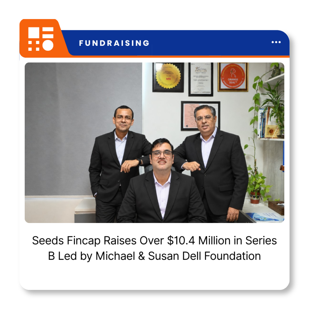 Seeds Fincap branding representing the Gurugram-based NBFC following its Series B funding announcement.