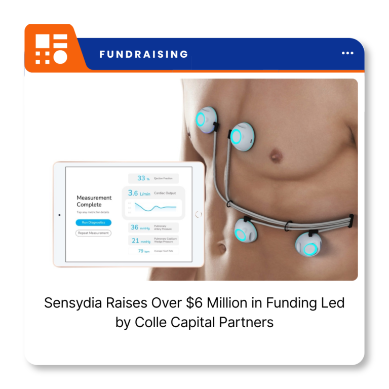 Sensydia's Cardiac Performance System, a non-invasive medical device designed to assess cardiac function using acoustic and electrical signals.