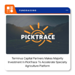 PickTrace and Terminus Capital Partners logos representing the majority growth investment in the agricultural software company.