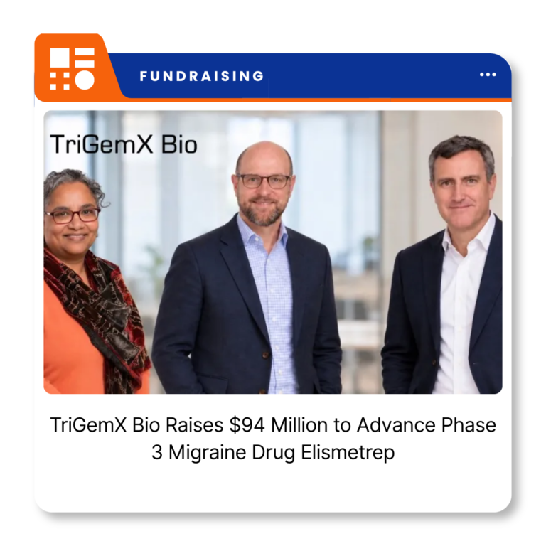 TriGemX Bio biotechnology company developing elismetrep for the acute treatment of migraine.