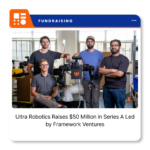 Ultra Robotics' Operator OP1 industrial robotic arm, designed to automate packaging, sorting and kitting tasks in warehouses.