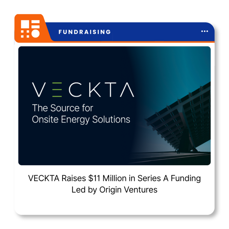 VECKTA company logo representing the San Diego-based onsite energy planning and procurement platform that raised $11 million in Series A funding.