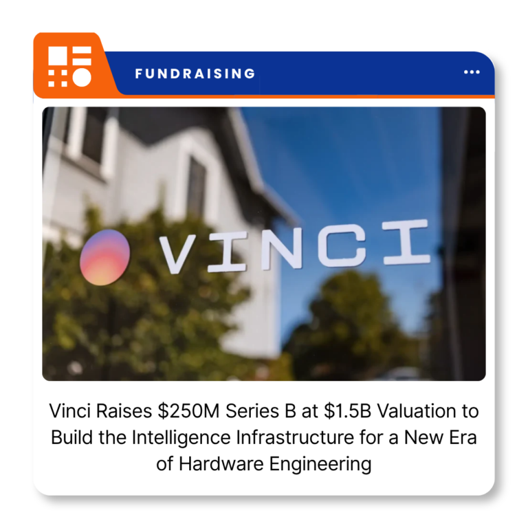 Vinci logo representing the AI-native computational platform company following its $250 million Series B funding announcement.