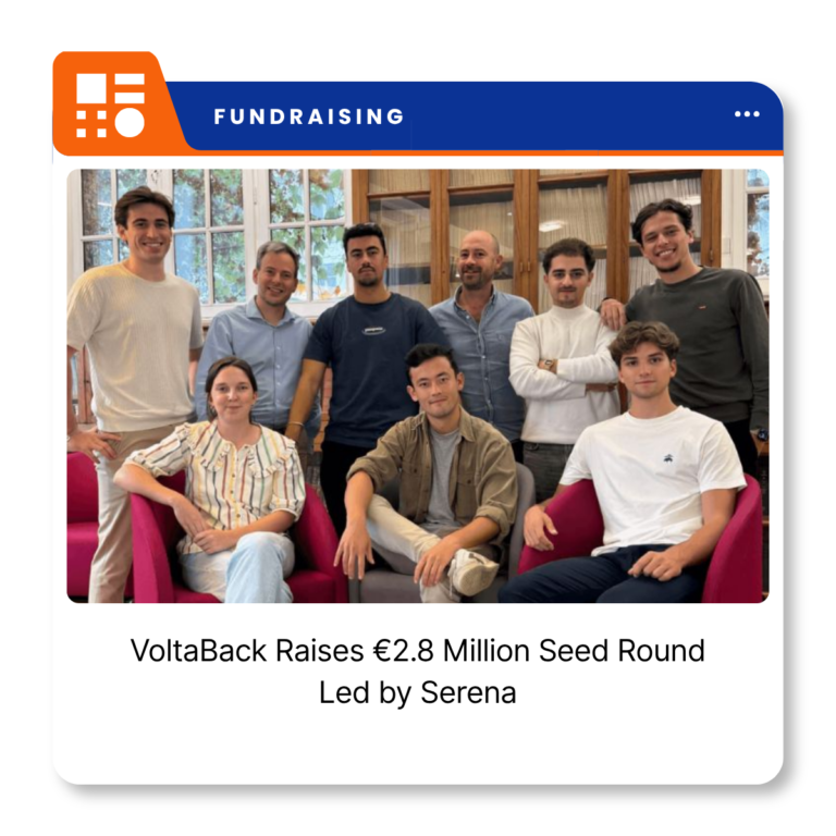 VoltaBack branding representing the French fleet management software startup following its €2.8 million seed funding round.