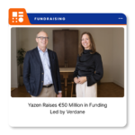 Yazen CEO Fredrik Meurling with Verdane Principal Cecilia Nytorp following Yazen's €50 million funding announcement.