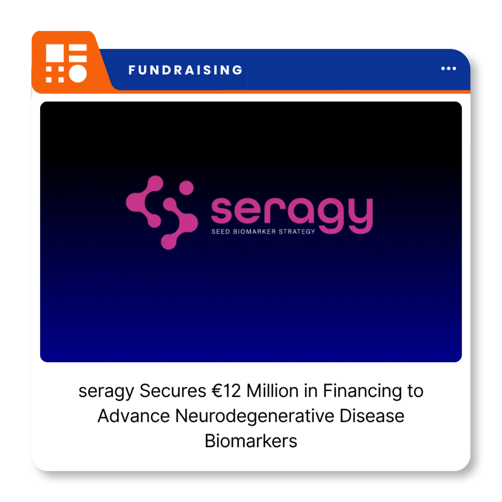 seragy company logo representing the German biotechnology company developing SeRAS biomarker technology for neurodegenerative disease research.